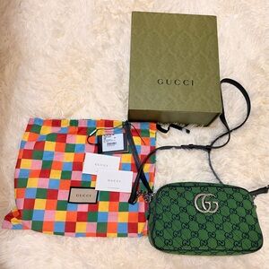 Authentic Like New Gucci Marmont GG Camera Canvas Crossbody